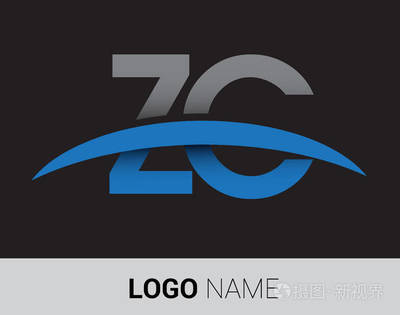 zc 字母徽標, 初始徽標標識為您的企業和公司